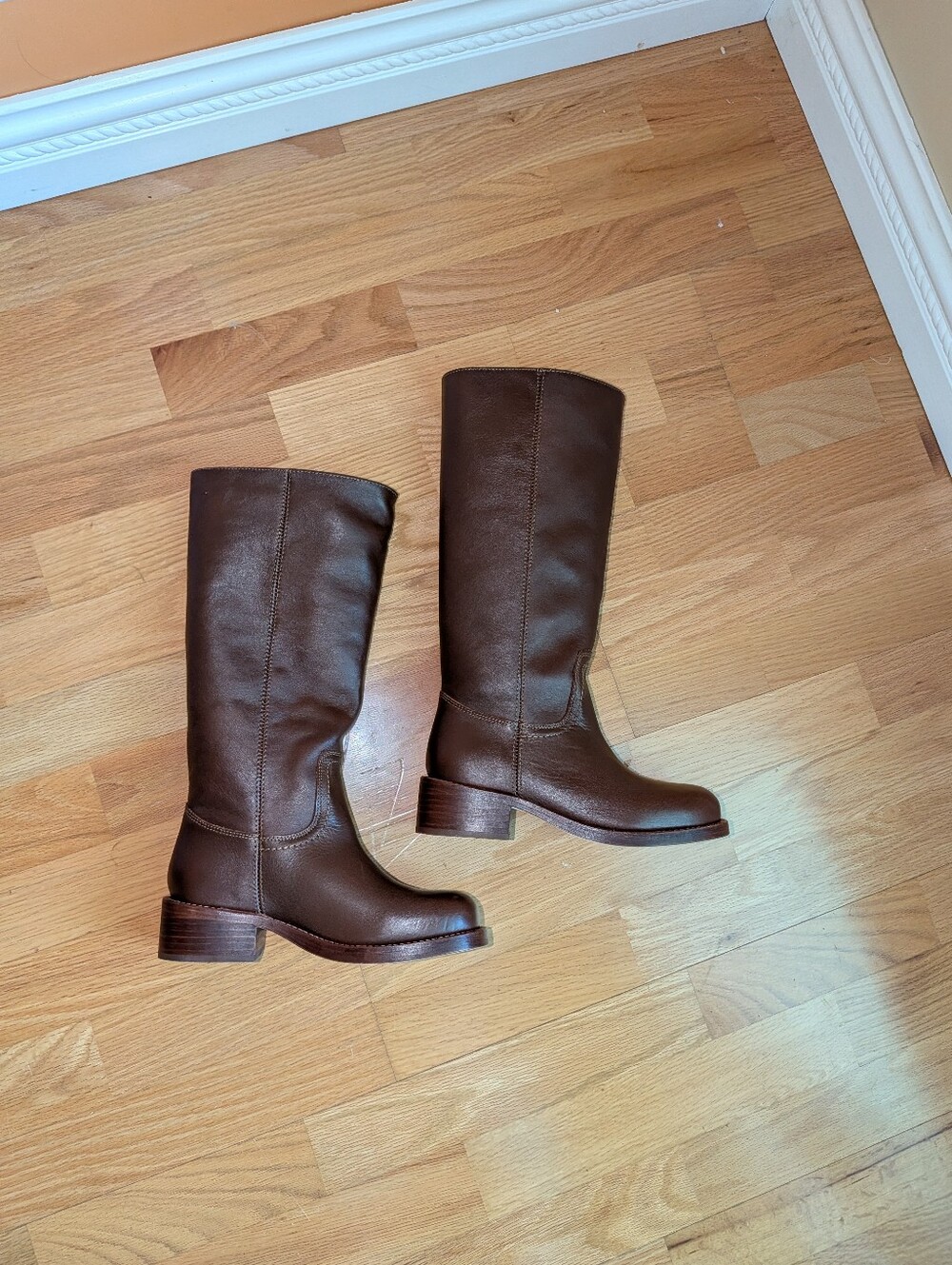 NEW RIGGS/ RIGH0352 Cognac Leather Boots SIZE 5 M - Picture 5 of 10
